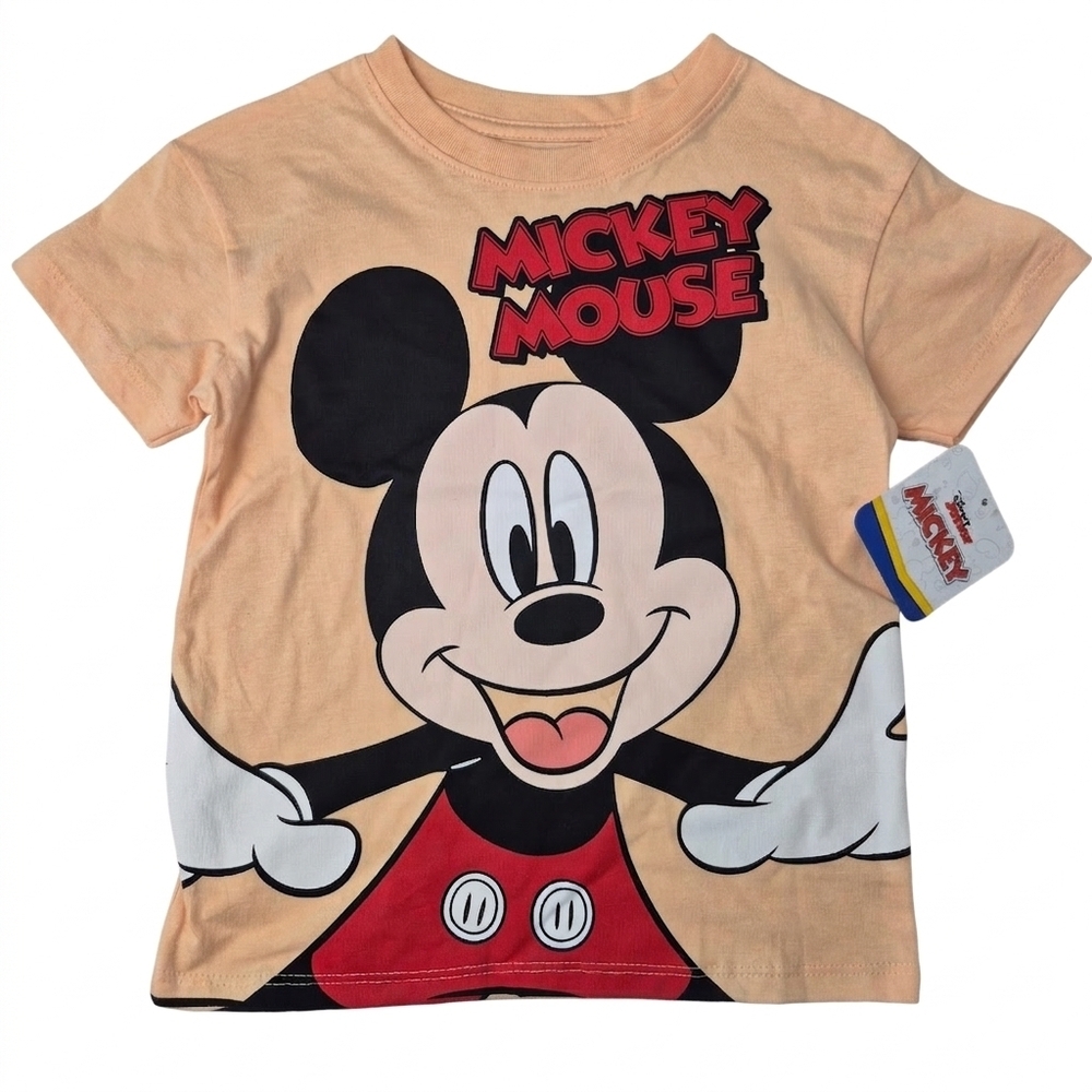 NWT Disney Junior Mickey Mouse Peach Graphic T-Shirt Size 5T